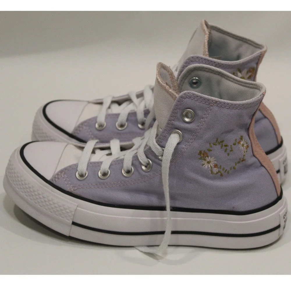 Converse Chuck Taylor All Star Platform Embroidered‎ Floral High Top  Womens 6.5 - Picture 8 of 14